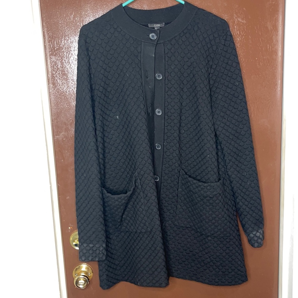 COS Black Textured Cardigan